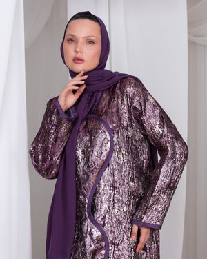 Matching plain purple chiffon sheila for The Imperial Curve abaya