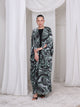 The Wave luxury olive printed chiffon summer abaya by Le Marque Closet