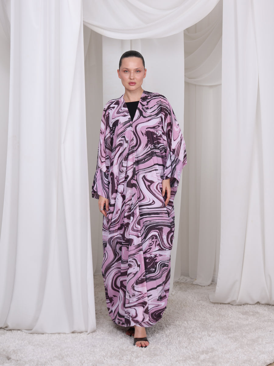 Pink Wave Abaya